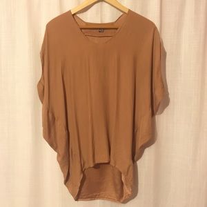 Vince silk terra cotta draping blouse